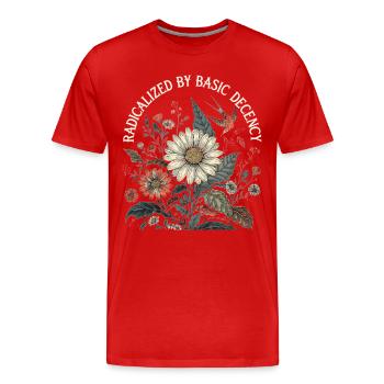 Radicalized By Basic Decency Retro Shirt - Men's Premium Organic T-Shirt - red - Front - Damien (186cm)