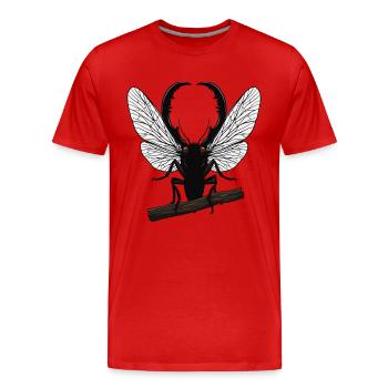 Coleoptere Lucane Cerf Volant Stag Jaw - Männer Premium Bio T-Shirt - Rot - Vorne - Damien (186cm)