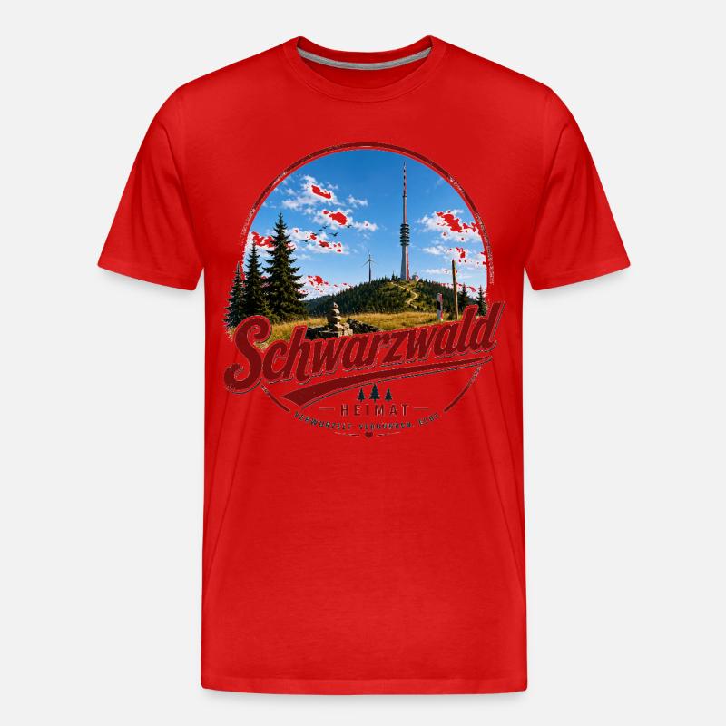 Schwarzwald Heimat Layout - Männer Premium Bio T-Shirt - Rot