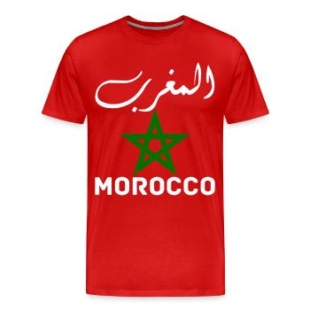 Morocco Graphic Funny Morocco Nation Flag Morocco - T-shirt bio Premium Homme - rouge - Devant - Damien (186cm)