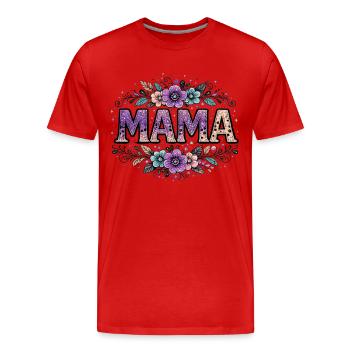 Mama-Geschenk: Retro-Mama-Visualisierung - Männer Premium Bio T-Shirt - Rot - Vorne - Damien (186cm)