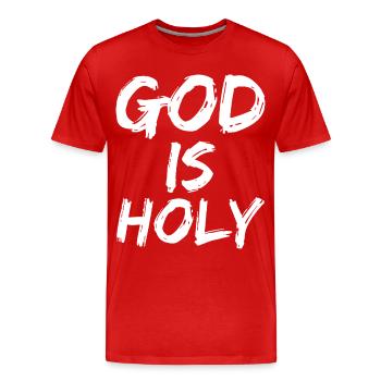 god is holy - Men's Premium Organic T-Shirt - red - Front - Damien (186cm)