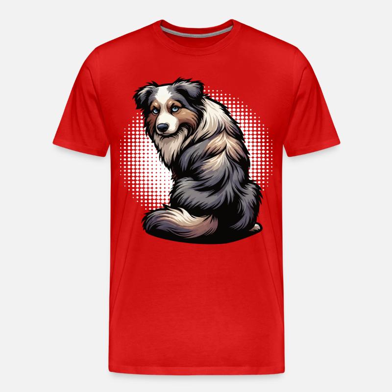 Australian Shepherd Aussie Aussiebesitzer Aussies - Männer Premium Bio T-Shirt - Rot