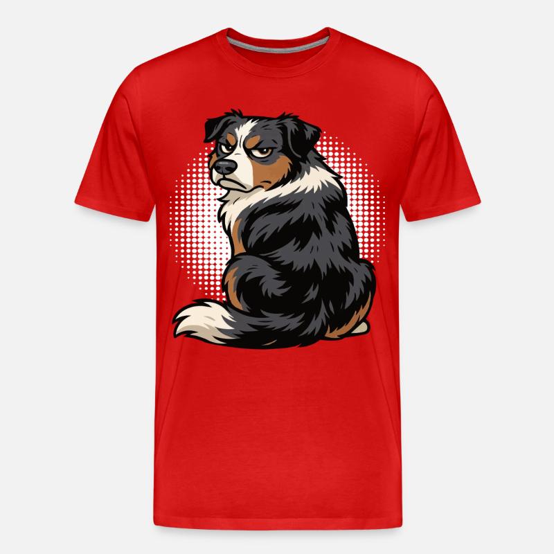 Australian Shepherd Aussie Aussiebesitzer Aussies - Männer Premium Bio T-Shirt - Rot