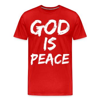 god is peace - Men's Premium Organic T-Shirt - red - Front - Damien (186cm)