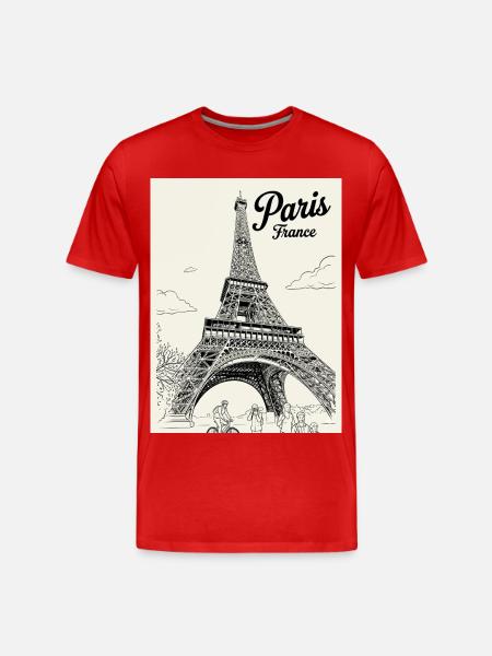 PARIS Tour Eiffel France - T-shirt bio Premium Homme - rouge