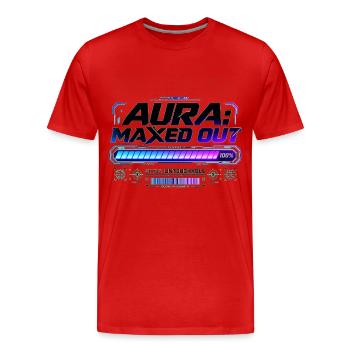Design Aura maximal ausgeschöpft – Stil Gaming & Streetwear - Männer Premium Bio T-Shirt - Rot - Vorne - Damien (186cm)