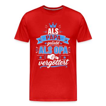 Papa liebt Opa - Familienliebe - Männer Premium Bio T-Shirt - Rot - Vorne - Damien (186cm)