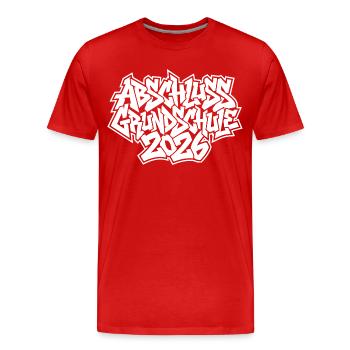 Elementary School Graduation 2026 Graffiti - Men's Premium Organic T-Shirt - red - Front - Damien (186cm)