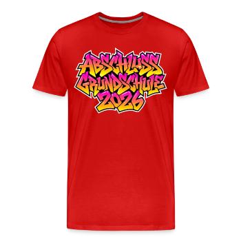 Elementary School Graduation 2026 Graffiti - Men's Premium Organic T-Shirt - red - Front - Damien (186cm)