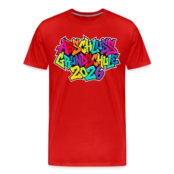 Remise des diplômes de l'école primaire 2026 - T-shirt bio Premium Homme - rouge - Devant - Damien (186cm)