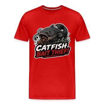 Welsköder-Dieb-Karpfenfisch-Design - Männer Premium Bio T-Shirt - Rot - Vorne - Damien (186cm)