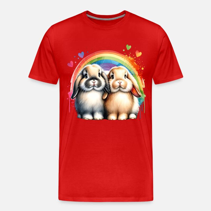 Dwarf Ram Rabbit Gift - Men's Premium Organic T-Shirt - red