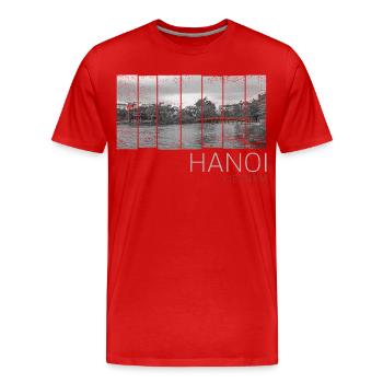 Hanoi Stadt in Vietnam Panorama Vintage Souvenir - Männer Premium Bio T-Shirt - Rot - Vorne - Damien (186cm)