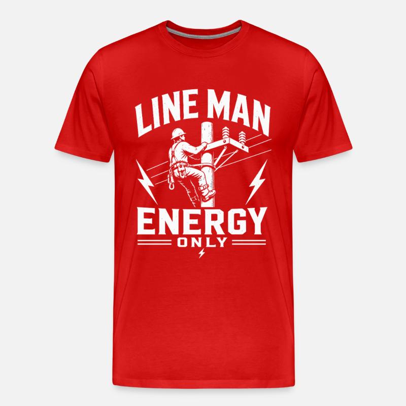 Engineering Engineer Electrician Lineman Design - Men's Premium Organic T-Shirt - red