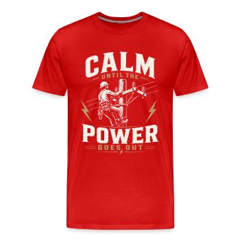 Électricien travaille Motif câble électrique - T-shirt bio Premium Homme - rouge - Devant - Damien (186cm)