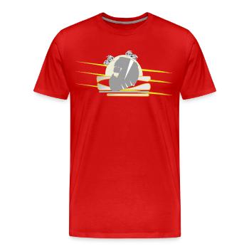Motorcycle Chopper Helmet - Men's Premium Organic T-Shirt - red - Front - Damien (186cm)