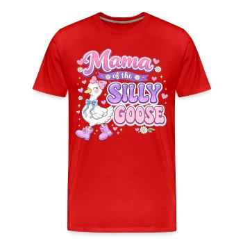 Mama of the Silly Goose – Grooviger Retro-Stil - Männer Premium Bio T-Shirt - Rot - Vorne - Damien (186cm)