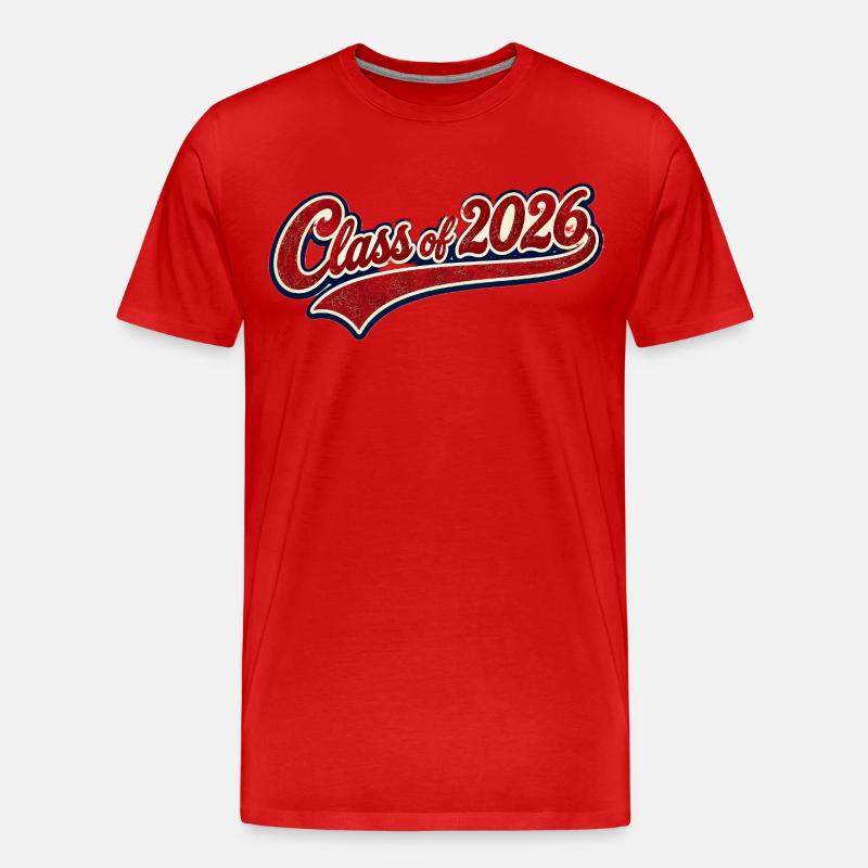 Klasse 2026 Retro Script - Männer Premium Bio T-Shirt - Rot