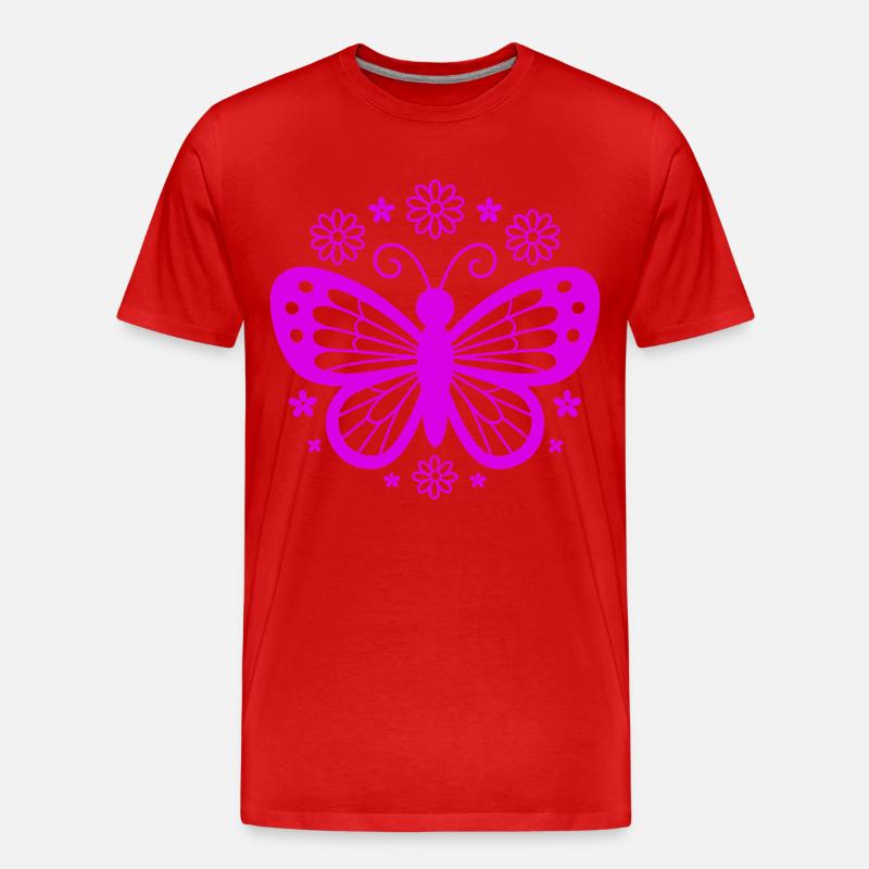 Pinkschmetterling Blütentraum - Männer Premium Bio T-Shirt - Rot