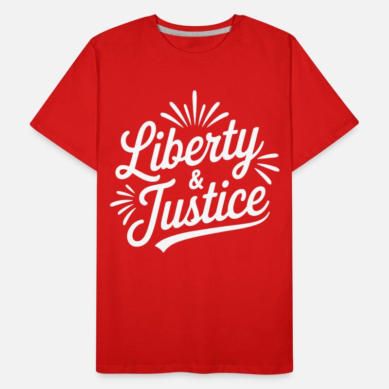 Freedom & Justice Script Men's Premium Organic T-Shirt