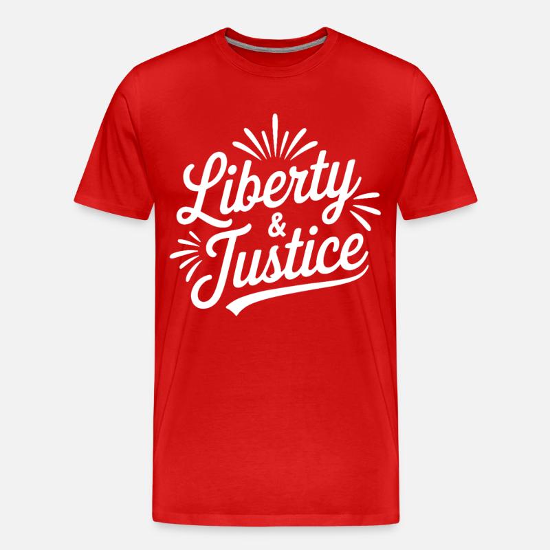 Freedom & Justice Script - Men's Premium Organic T-Shirt - red