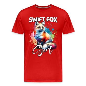Fille Renard Rapide Renard Rapide Renard - T-shirt bio Premium Homme - rouge - Devant - Damien (186cm)