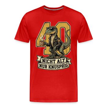 40 Geburtstag Dinosaurier Lustig - Männer Premium Bio T-Shirt - Rot - Vorne - Damien (186cm)