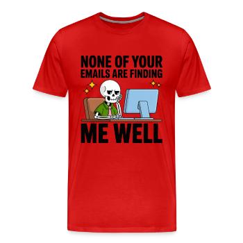 Skeleton sur PC : Accès aux e-mails ne me trouve pas - T-shirt bio Premium Homme - rouge - Devant - Damien (186cm)
