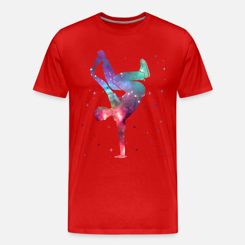 Breakdancing Breakdancer Weltraum Breakdance - Männer Premium Bio T-Shirt - Rot