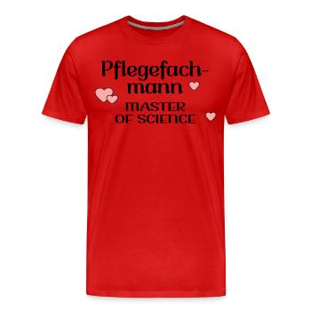 STUDIUM PFLEGE PFLEGEFACHMANN - Männer Premium Bio T-Shirt - Rot - Vorne - Damien (186cm)