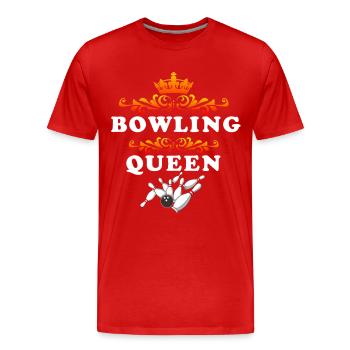 Reine du bowling : Don de Maître de la Frappe des Femmes Drôles - T-shirt bio Premium Homme - rouge - Devant - Damien (186cm)