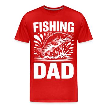 Fisherman Dad Fishing Motif - Men's Premium Organic T-Shirt - red - Front - Damien (186cm)