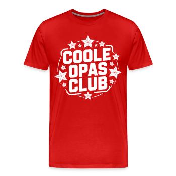 Coole Opas Club Logo - Männer Premium Bio T-Shirt - Rot - Vorne - Damien (186cm)