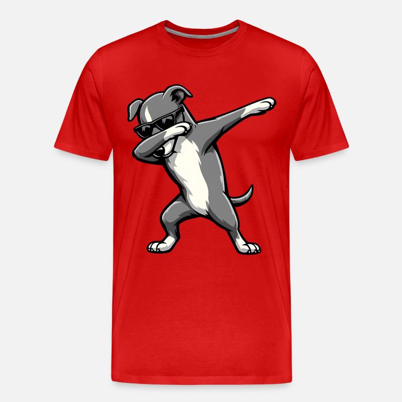 Dabbing Greyhound - Männer Premium Bio T-Shirt - Rot