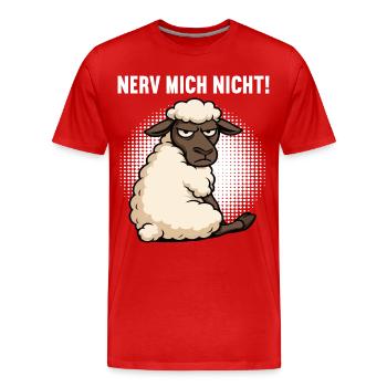 Nerv Mich Nicht Schaf Schafe Schäfer Schafhalter  - Männer Premium Bio T-Shirt - Rot - Vorne - Damien (186cm)