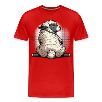 Schaf Schafe Schäfer Schafhalter Schafbock - Männer Premium Bio T-Shirt - Rot - Vorne - Damien (186cm)