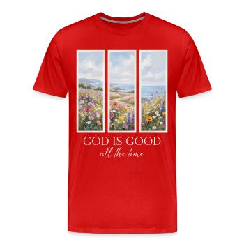 Dieu est bon tout le temps chrétien - T-shirt bio Premium Homme - rouge - Devant - Damien (186cm)