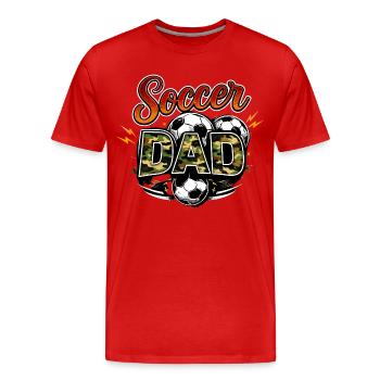 Soccer Dad - Men's Premium Organic T-Shirt - red - Front - Damien (186cm)