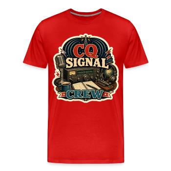 CQ SIGNAL CREW - Men's Premium Organic T-Shirt - red - Front - Damien (186cm)