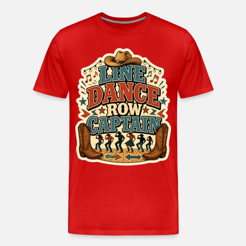 LINE DANCE ROW CAPTAIN - Männer Premium Bio T-Shirt - Rot