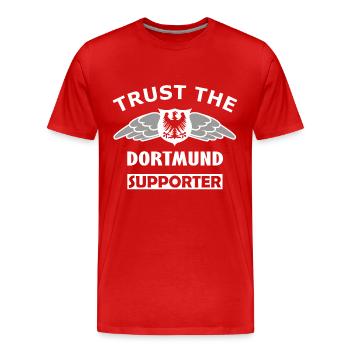 Flügelhelden Fanshirt Dortmund - Männer Premium Bio T-Shirt - Rot - Vorne - Damien (186cm)