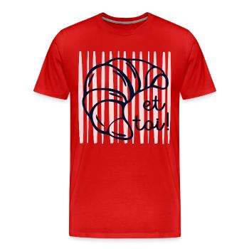 Croissant et toi - T-shirt bio Premium Homme - rouge - Devant - Damien (186cm)