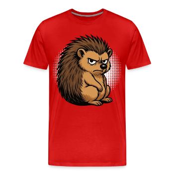 Hérisson Hérisson Amoureux des hérissons Propriétaire de hérisson Gardien de hérissons Stinger - T-shirt bio Premium Homme - rouge - Devant - Damien (186cm)
