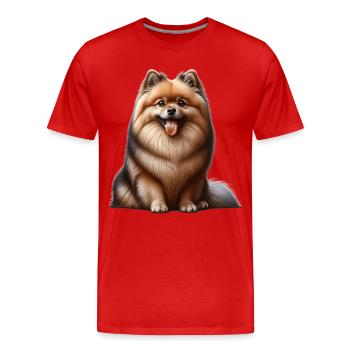 Spitz Zwergspitz German Spitz - Männer Premium Bio T-Shirt - Rot - Vorne - Damien (186cm)
