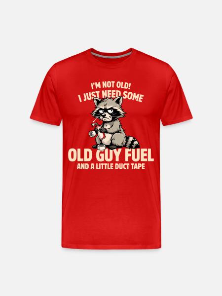 Waschbär-Altes Treibstoff-Klebeband - Männer Premium Bio T-Shirt - Rot