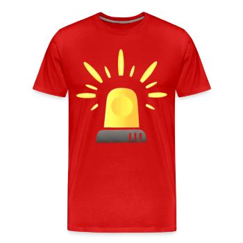 Voyant d’avertissement de Sirène jaune - T-shirt bio Premium Homme - rouge - Devant - Damien (186cm)