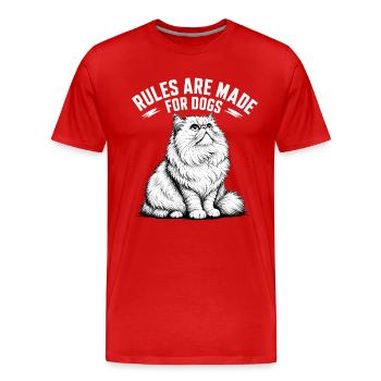Rules Are Made For Dogs – Proud Cat - Men's Premium Organic T-Shirt - red - Front - Damien (186cm)
