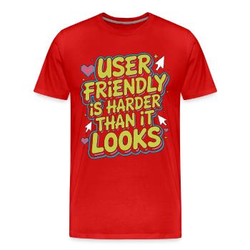 Un designer UX/UI convivial est plus difficile pour la conception d’applications - T-shirt bio Premium Homme - rouge - Devant - Damien (186cm)
