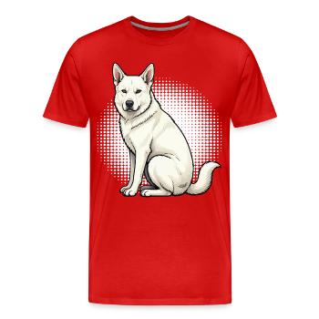 Chiens bergers blancs bergers - T-shirt bio Premium Homme - rouge - Devant - Damien (186cm)